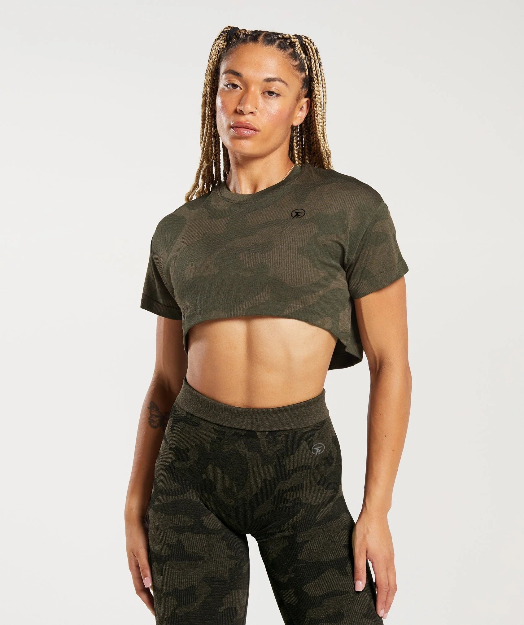 Cropped Camo Tee IN TIME FITNESS